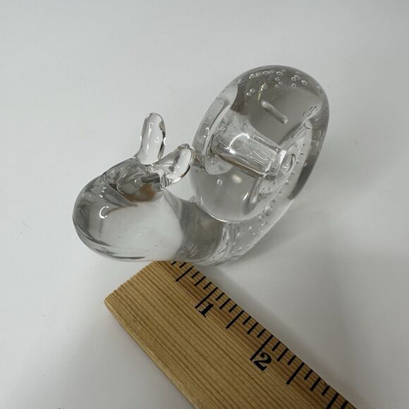 Clear Art Glass Snail Paperweight Figurine 3" Nature Minimalist Eclectic - Picture 12 of 16